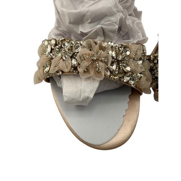 JEWEL BADGLEY MISCHKA satin and crystal block heels with zip back Size 9.5 NEW - Picture 15 of 15